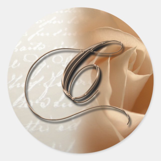 Pegatina de sobres Boda de letra monográfica C (Anverso)