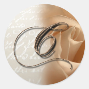 Pegatina de sobres Boda de letra monográfica C