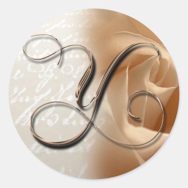 Pegatina de sobres Boda Y de letra monográfica (Anverso)