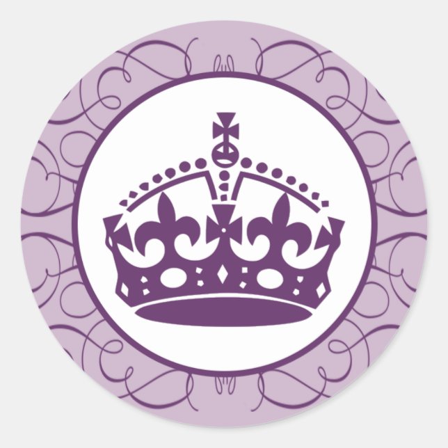 pegatina de sobres de 20 a 1,5" Royal Purple Crown (Anverso)