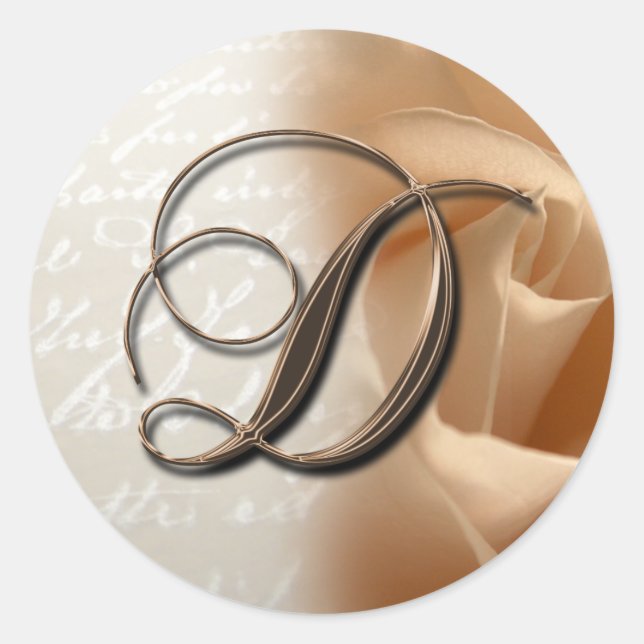 Pegatina de sobres de Boda de la letra monográfica (Anverso)