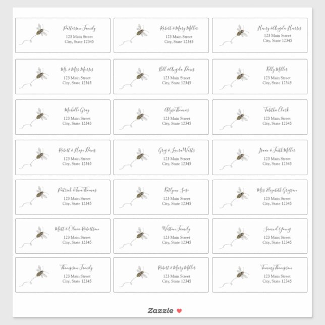 Pegatina de sobres de dirección de invitado (Hoja)