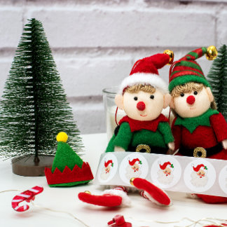Pegatina de sobres de Navidades Santa Cuta