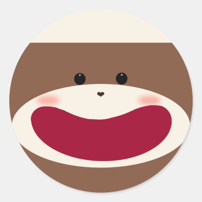 Pegatina de Sock Monkey Boy (Anverso)