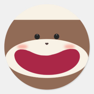 Pegatina de Sock Monkey Boy