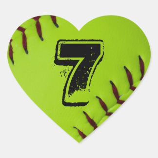 Pegatina de Softball Heart Personalizado