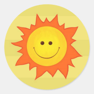 Pegatina de Sol Sonriente Feliz