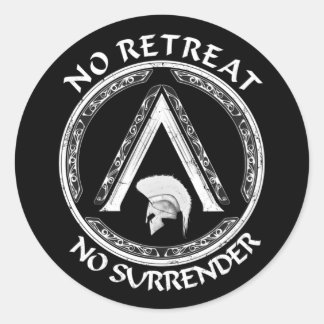 Pegatina de Spartan Warrior y Lambda Symbol