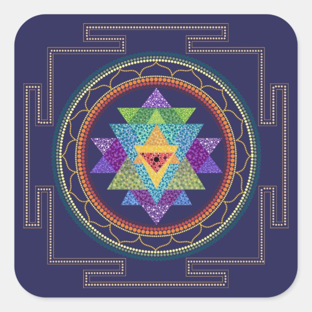 Pegatina de Sri Yantra (Anverso)