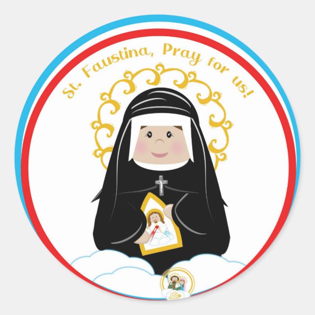 Pegatina de St. Faustina (Anverso)