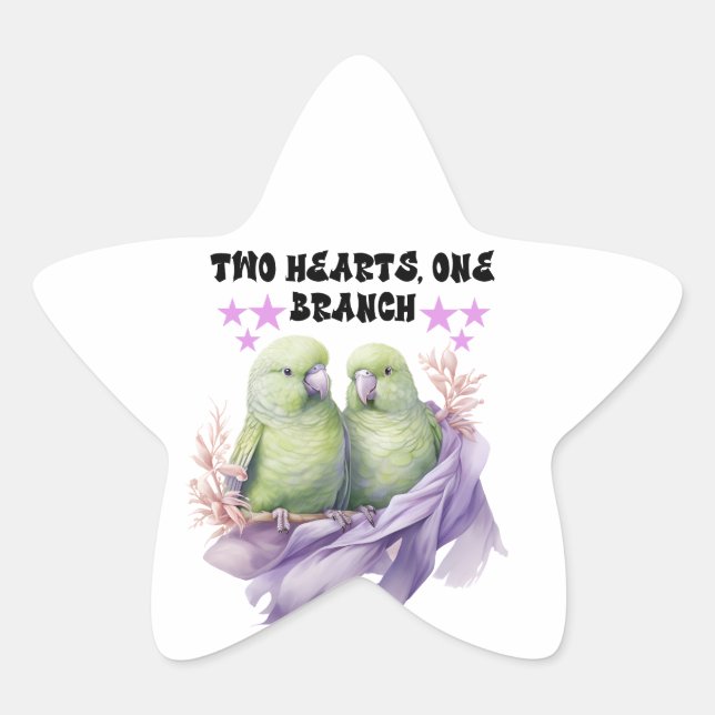 Pegatina de Star Parrot cuadrado (Anverso)