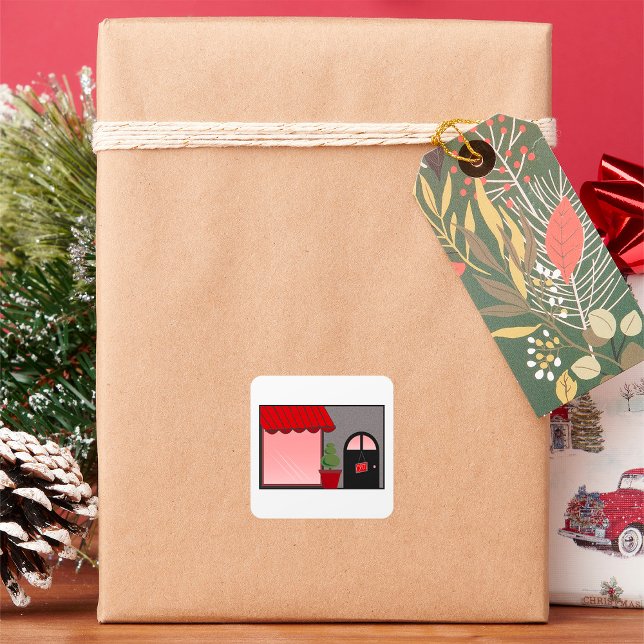 Pegatina de Storefront Open Shop Square (Subido por el creador)