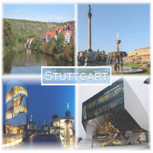 Pegatina DE Stuttgart - Río Neckar - Schlossplatz -