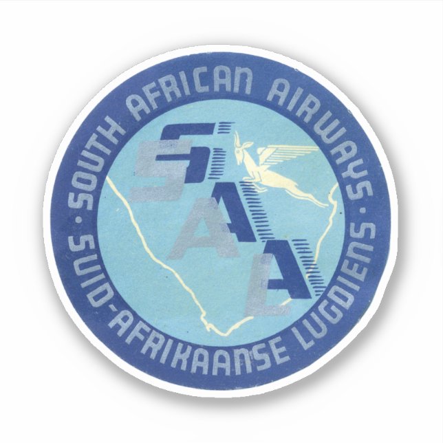 Pegatina de Sudáfrica Airways Africa (Anverso)