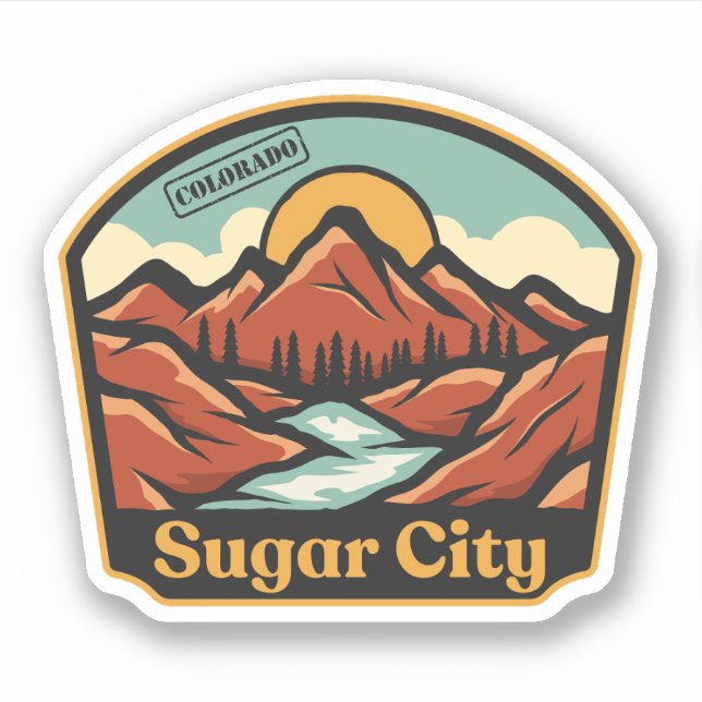 Pegatina de Sugar City, Colorado (Anverso)