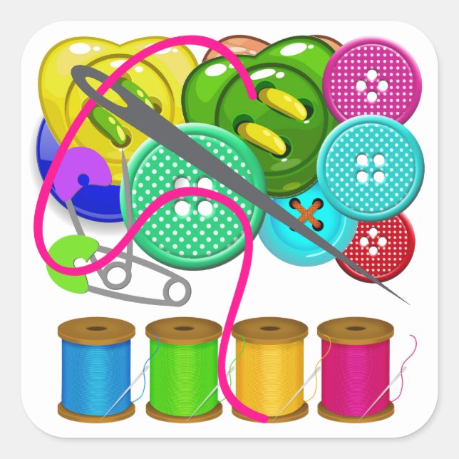 Pegatina de suministros de costura (Anverso)