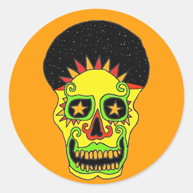 Pegatina de Sun Skull día y noche (Anverso)
