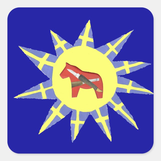 Pegatina de Sunburst Dala de Woodcarver (Anverso)