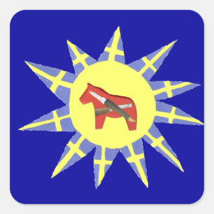 Pegatina de Sunburst Dala de Woodcarver