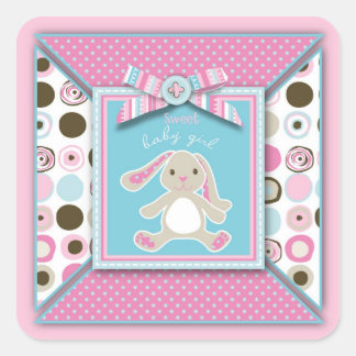 Pegatina de Sweet Bunny Square