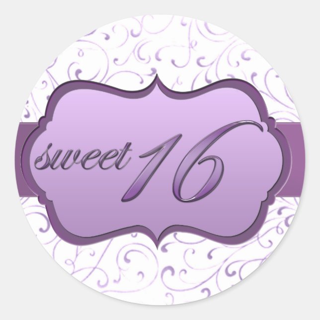 pegatina de "Sweet Sixteen" (Anverso)