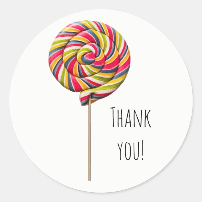 Pegatina de Swirl Lollipop colorido (Anverso)