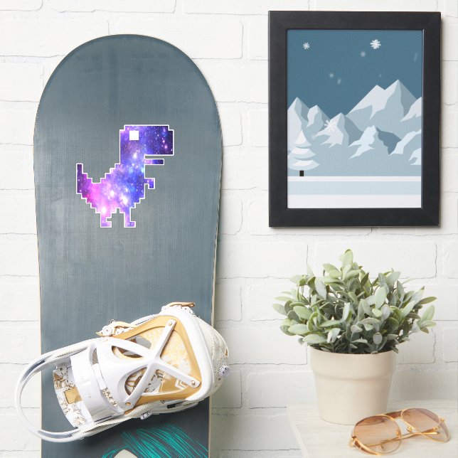Pegatina de T-Rex Galaxy Chrome (snowboard)