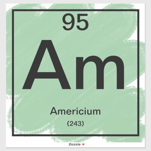 Pegatina de tabla periódica - Americio (Hoja)