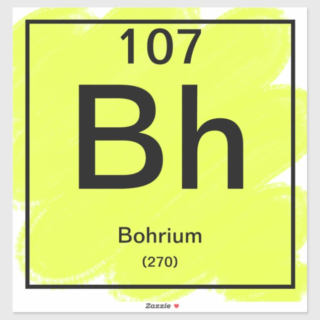 Pegatina de tabla periódica - Bohrium (Hoja)
