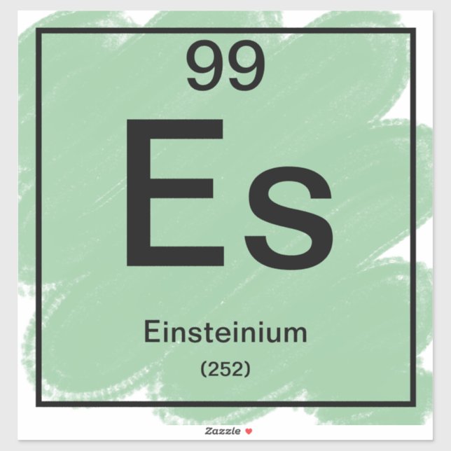 Pegatina de tabla periódica - Einsteinio (Hoja)