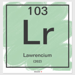Pegatina de tabla periódica - Lawrencium