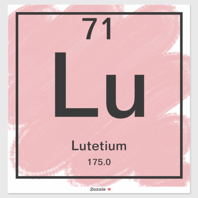 Pegatina de tabla periódica - Lutetium (Hoja)