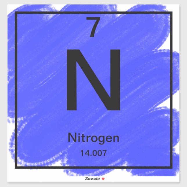 Pegatina de tabla periódica - Nitrogen (Hoja)