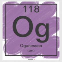 Pegatina de tabla periódica - Oganesson