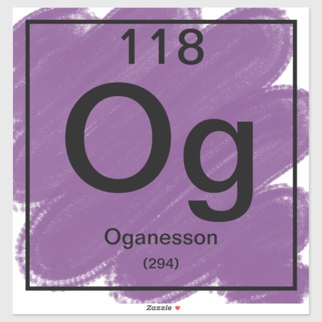 Pegatina de tabla periódica - Oganesson (Hoja)