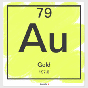 Pegatina de tabla periódica - oro