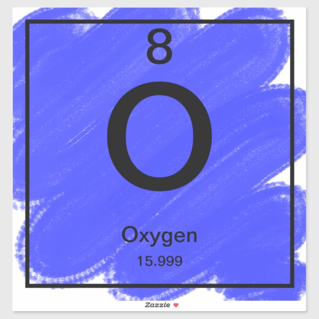 Pegatina de tabla periódica - Oxígeno (Hoja)