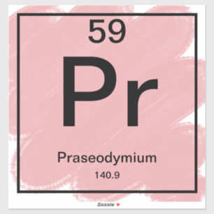 Pegatina de tabla periódica - Praseodimio