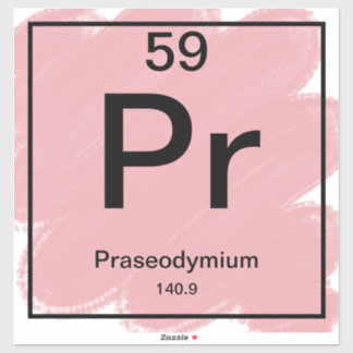 Pegatina de tabla periódica - Praseodimio