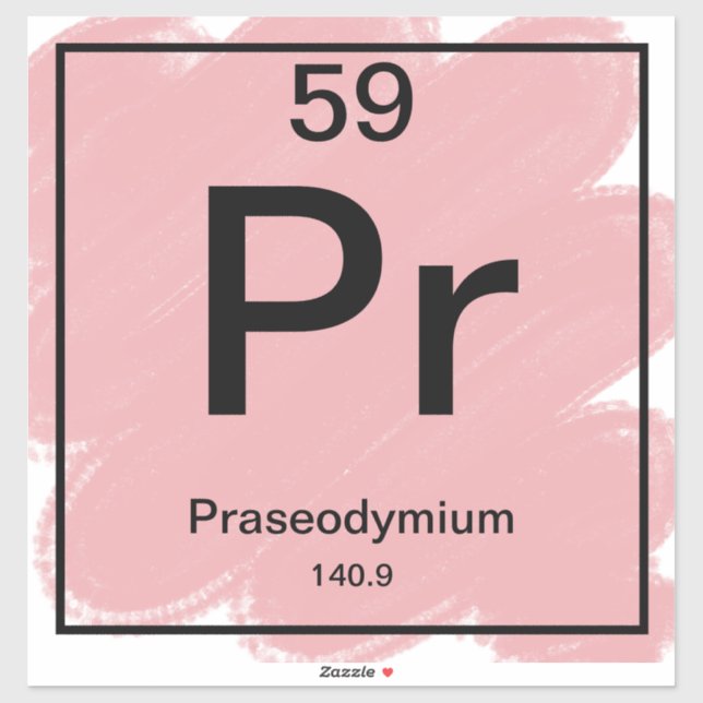 Pegatina de tabla periódica - Praseodimio (Hoja)