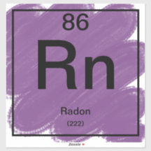 Pegatina de tabla periódica - Radon