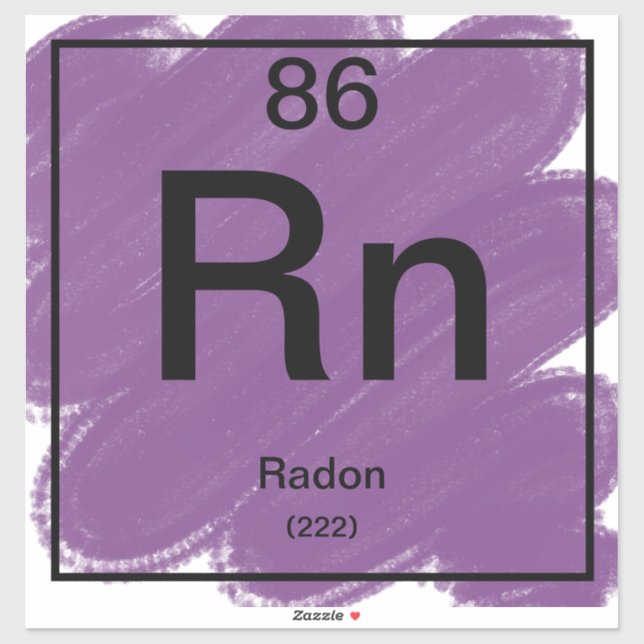 Pegatina de tabla periódica - Radon (Hoja)