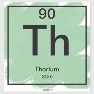 Pegatina de tabla periódica - Thorium