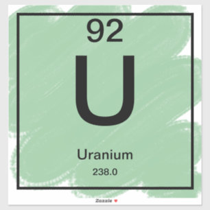 Pegatina de tabla periódica - Uranio