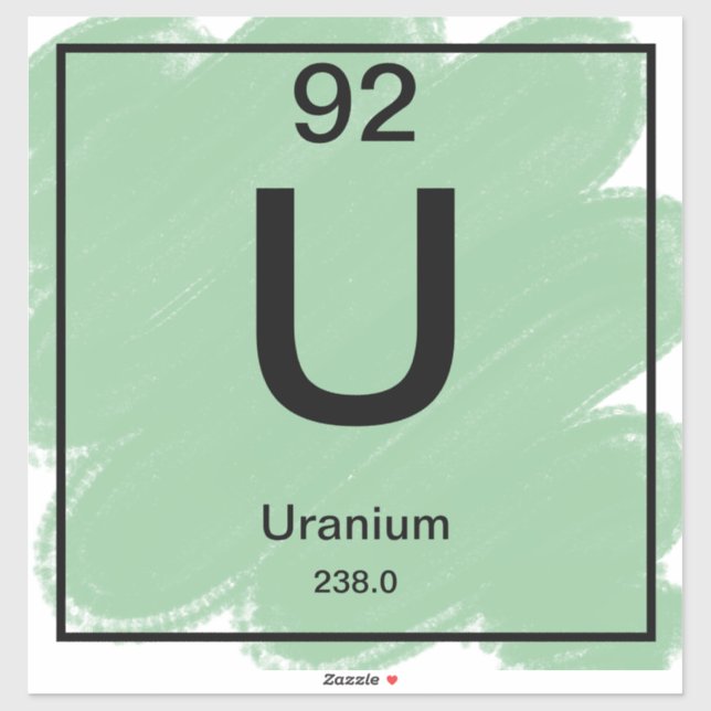 Pegatina de tabla periódica - Uranio (Hoja)
