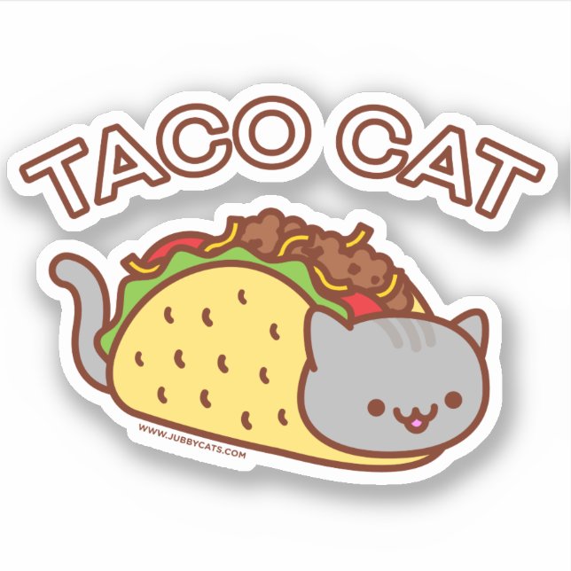 PEGATINA de TACO CAT - "TACOCAT" (Anverso)