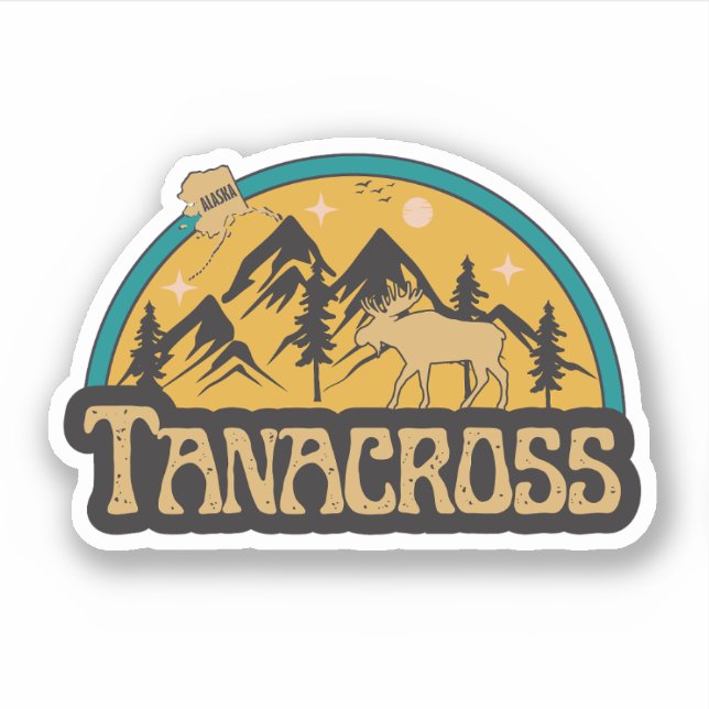 Pegatina de Tanacross, Alaska (Anverso)