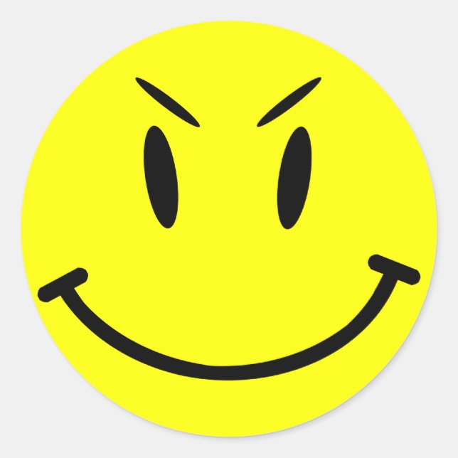 Pegatina de tapón de alcance, cara malvada, estilo (Anverso)