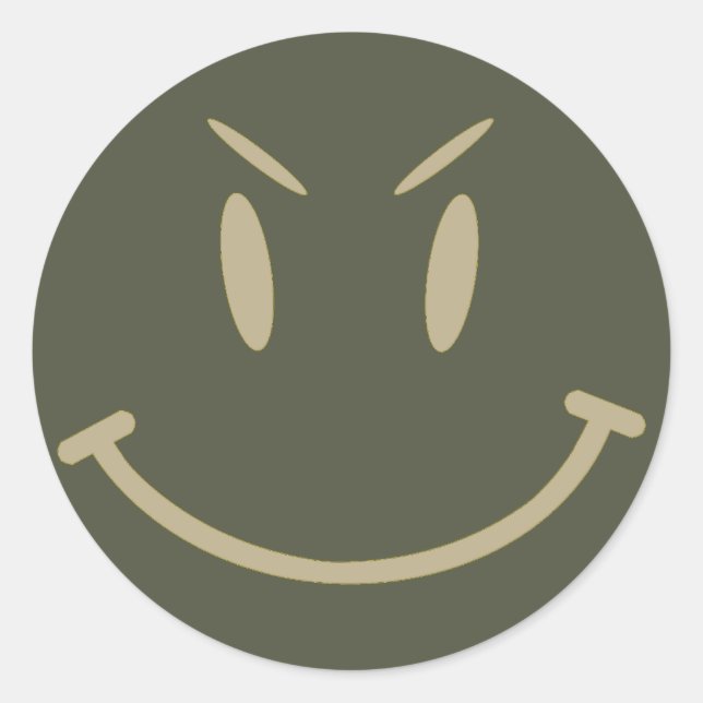 Pegatina de tapón de alcance, cara malvada, estilo (Anverso)