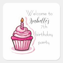 Pegatina de tarta rosada